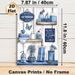 Nautical Bathroom Painting Poster, Vintage Coastal Blue-toned Bathroom Essentials Poster, With Rustic Shelves & Playful Signs, Adds Cozy Tidy Vibe For_maomaolike.com