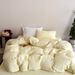 Wholesale INS Japanese Simple Solid Color Pure Cotton Double Layer Crepe All-Cotton Nordic Style Plain Four-Piece Set_maomaolike.com