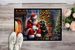 Rottweiler And Santa Claus Doormat Front Door Mat Indoor Outdoor Rugs For Entryway, Non Slip Washable Low Pile, 24H X 36W_maomaolike.com