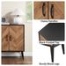 Accent Cabinet With Adjustable Shelf, Kitchen Storage Cabinet With Herringbone Design, Black Sideboard For Living Room, Kitchen, Entryway_maomaolike.com