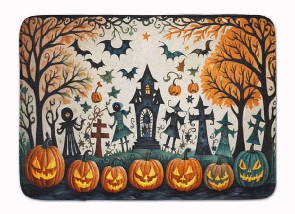 Papel Picado Skeletons Spooky Halloween Memory Foam Kitchen Mat Machine Washable Anti-Fatigue Mat Cushion Comfort Bath Mat Or Kitchen Rug_maomaolike.com