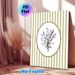 Lavender Floral Painting Poster, Vintage Striped Background With Delicate Pressed Lavender In Scalloped Oval Frame Poster, Soft Elegant Decor For_maomaolike.com
