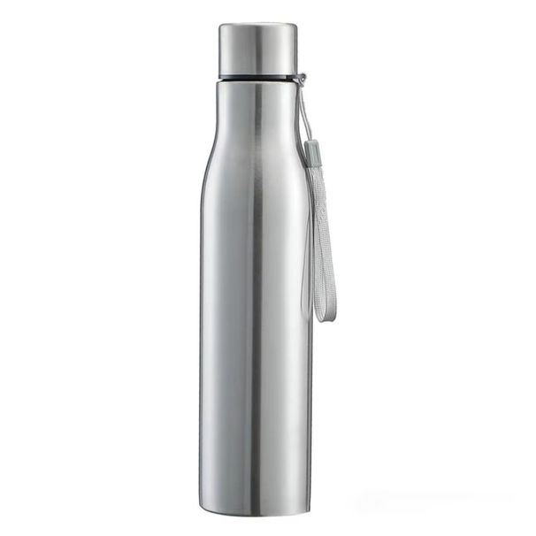 750ml/1000ml Sports Water Stainless Steel Single-layer Outdoor Drink Bottles Large Capacity With Lift Rope_maomaolike.com