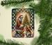 Finnish Spitz And Santa Claus Porcelain Ornament Christmas Tree Hanging Decorations For Home Christmas Holiday, Rectangle, Gift, Multicolor_maomaolike.com