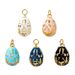 1 Piece Brass Easter Day Charms For Jewelry Making Faberge Egg Flower Vine Enamel Clear Cubic Zirconia Pendant DIY 28mm_maomaolike.com