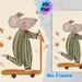 Sleepy Mouse Painting Poster, Warm-toned Cute Hand-drawn Poster, Whimsical Night-themed Design With Mouse In Striped Nightwear Riding Scooter, Ideal_maomaolike.com