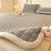 Winter Milk Velvet Mattress Pad Thickened Flannel Blanket Student Mat Bedding Double 1.8 Single 1.5m_maomaolike.com