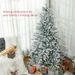 6ft Snow Flocked Artificial Christmas Tree With 994 Tips, Foldable Metal Stand, Easy Assembly, Hinged Xmas Tree For Home, Office, Holiday, Green_maomaolike.com