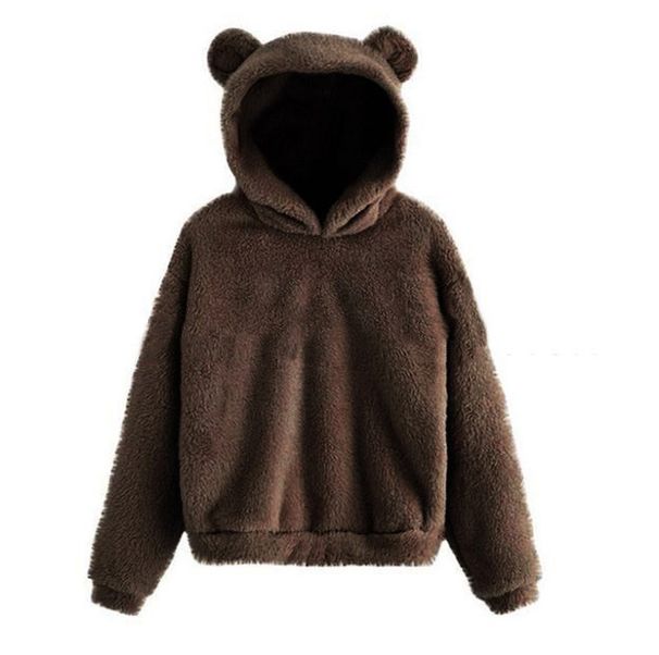 Women's Clothing autumn and winter new fluffy rabbit ears hooded warm sweater sweater_maomaolike.com