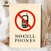 No Cell Phones Themed Painting Poster, Minimalist Warning Sign Style Poster, Clear Visual Reminder To Restrict Phone Use, Suitable For Office, Library_maomaolike.com