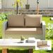 2 Seat Patio Furniture Cushions, 46x26x5 In, Thick Outdoor Loveseat Cushion Set With Removable Cover, Fade-Resistant Replacement Cushions For Outdoor Furniture, Couch, Bench, Swing, Beige_maomaolike.com