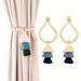New Cartoon Rainbow Wooden Bead Tiebacks Light Luxury French Handmade Sheer Tie Rope Curtain Buckle_maomaolike.com
