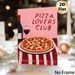 Pizza Lovers Club Themed Painting Poster, Warm-toned Cartoon-style Poster With Pepperoni Pizza, Wine Bottle & Glass, Cozy Food-inspired Decor Ideal_maomaolike.com