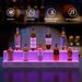 LED Lighted Liquor Bottle Display Shelf, 37 Inch Bar Display Shelf, DIY Illuminated Bottle Shelf With App & Remote Control, 2 Step Freestanding Holding Bottles For Home Bar, Party, Grey_maomaolike.com