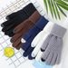 Zhuoxinder 1 Pair Winter Men Women Knitting Touch-screen Non-slip Gloves Warmer Mittens-Black_maomaolike.com