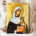 Saint Gertrude Religious Painting Poster, Traditional Icon-style Poster Featuring Saint Gertrude With Cat & Book, Serene Devotional Decor Ideal For_maomaolike.com