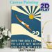 Sea Diving Themed Painting Poster, Retro Minimalist Swimmer & Sunlit Sea Scene Poster, Inspirational Ocean Quote Design, Ideal For Bedroom, Living_maomaolike.com