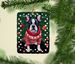 Boston Terrier Christmas Porcelain Ornament Christmas Tree Hanging Decorations For Home Christmas Holiday, Rectangle, Gift, Multicolor_maomaolike.com
