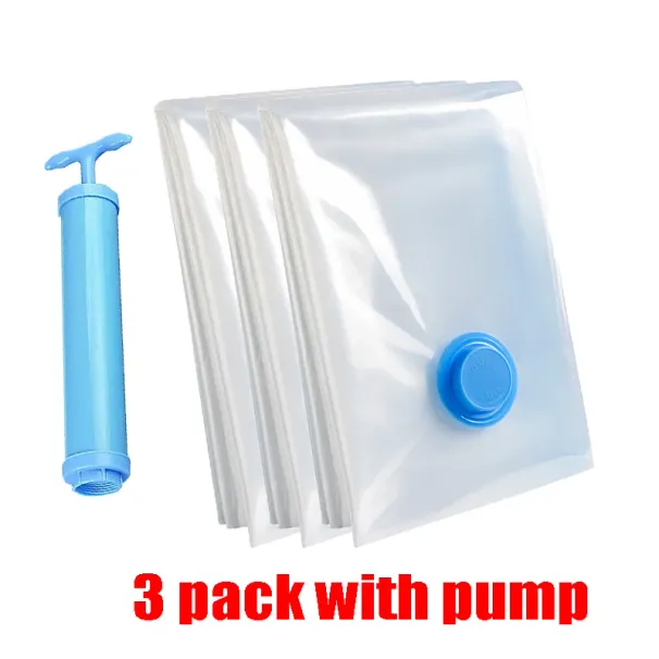 Clothes, Air Vacuum Bag With Pump, Travel Essentials, Space Saver Bags For Comforters Blankets Storage Organizer_maomaolike.com