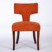 Set Of 2 Mid Century Modern Dining Chairs, Upholstered Farmhouse Accent Chairs With Curved Backrest And Copper Nail Trim, Hardwood Frame, Orange Linen Fabric_maomaolike.com