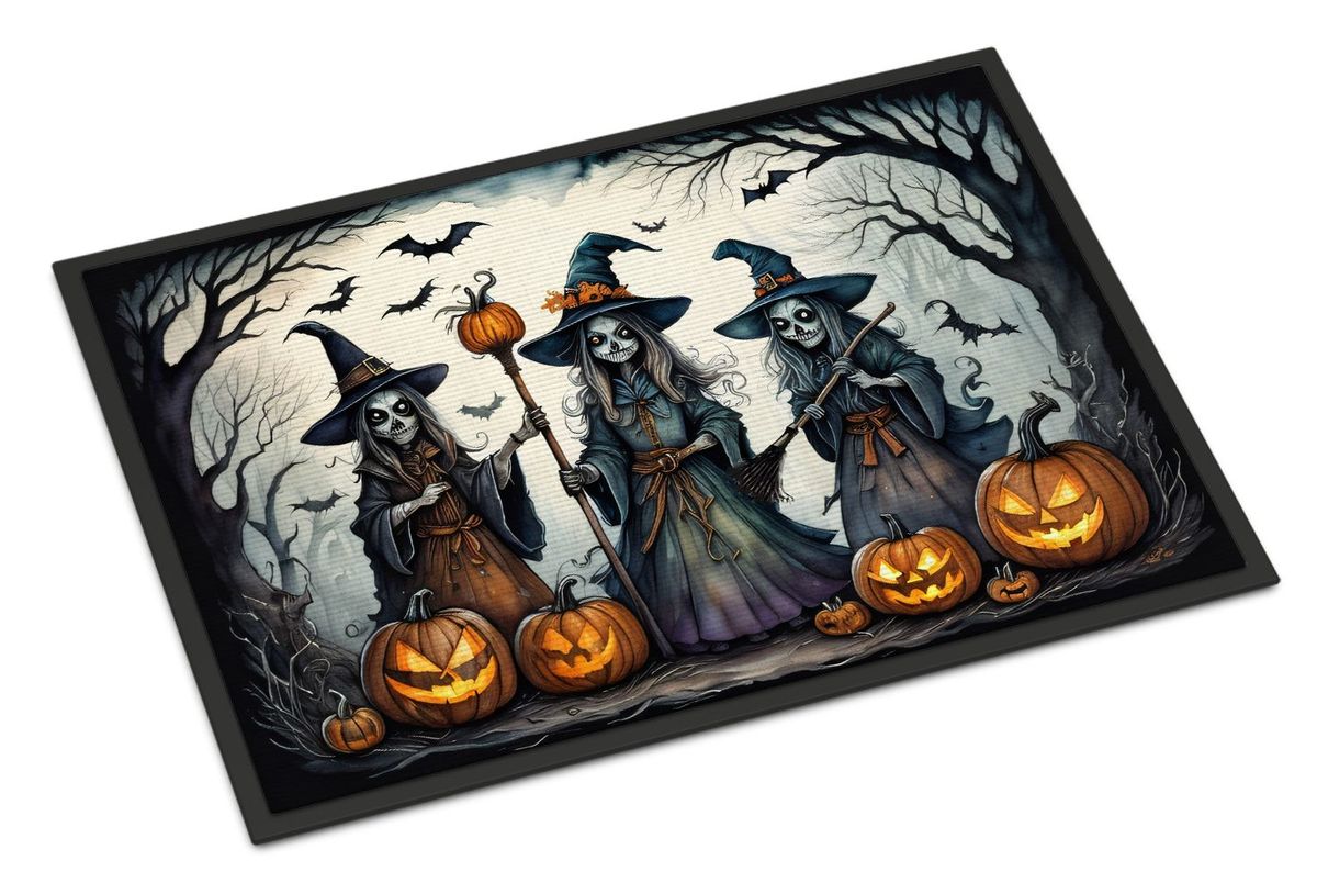 Witches Spooky Halloween Doormat Front Door Mat Indoor Outdoor Rugs For Entryway, Non Slip Washable Low Pile, 24H X 36W_maomaolike.com