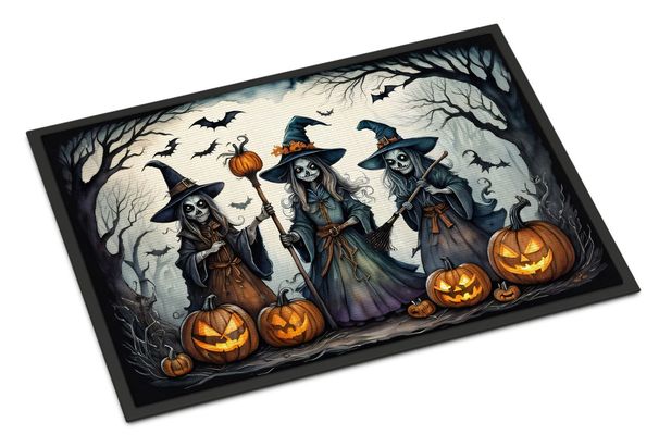 Witches Spooky Halloween Doormat Front Door Mat Indoor Outdoor Rugs For Entryway, Non Slip Washable Low Pile, 24H X 36W_maomaolike.com