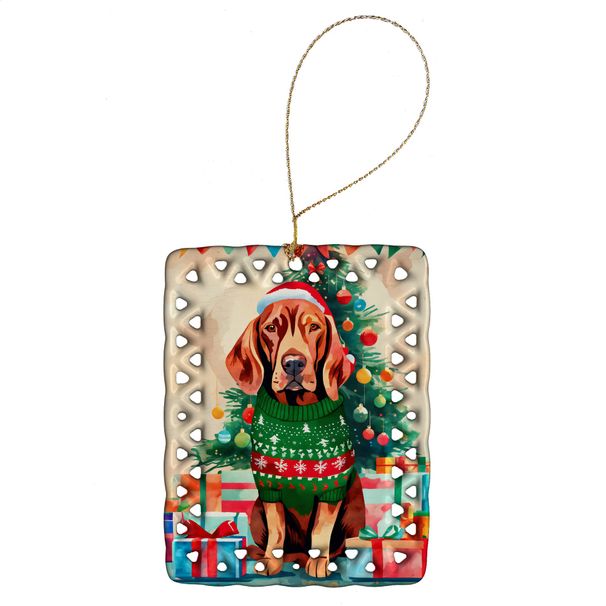 Vizsla Christmas Porcelain Ornament Christmas Tree Hanging Decorations For Home Christmas Holiday, Rectangle, Gift, Multicolor_maomaolike.com