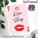 Queen Of Hearts Poker Themed Painting Poster, Stylish Minimalist Pink Poster With Crown, Lip Print & "Rise & Slay" Quote, Inspirational Wall Decor For_maomaolike.com