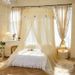 Round Hanging Canopy Mosquito Net, Lace Princess Bed Canopy With No-Drill Adhesive Hooks, Dome Net For Single/Double/King Bed_maomaolike.com
