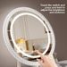 Round Makeup With Light Large Desktop LED Beauty Dressing Table Smart Touch Acrylic Crystal Mirror_maomaolike.com