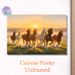 Running Horses Painting Poster, Vibrant Realistic Sunset Grassland Scene Poster, Dynamic Energetic Design, Ideal For Living Room And Office Wall Decor_maomaolike.com
