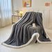 Waffle Jacquard Double-Sided Fleece Lamb Wool Blanket Export Cross-Border Exclusive_maomaolike.com