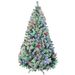Prelit Artificial Christmas Tree Holiday Décor With Snow Flocked Branches, Warm White Or Colorful LED Lights, Steel Base_maomaolike.com