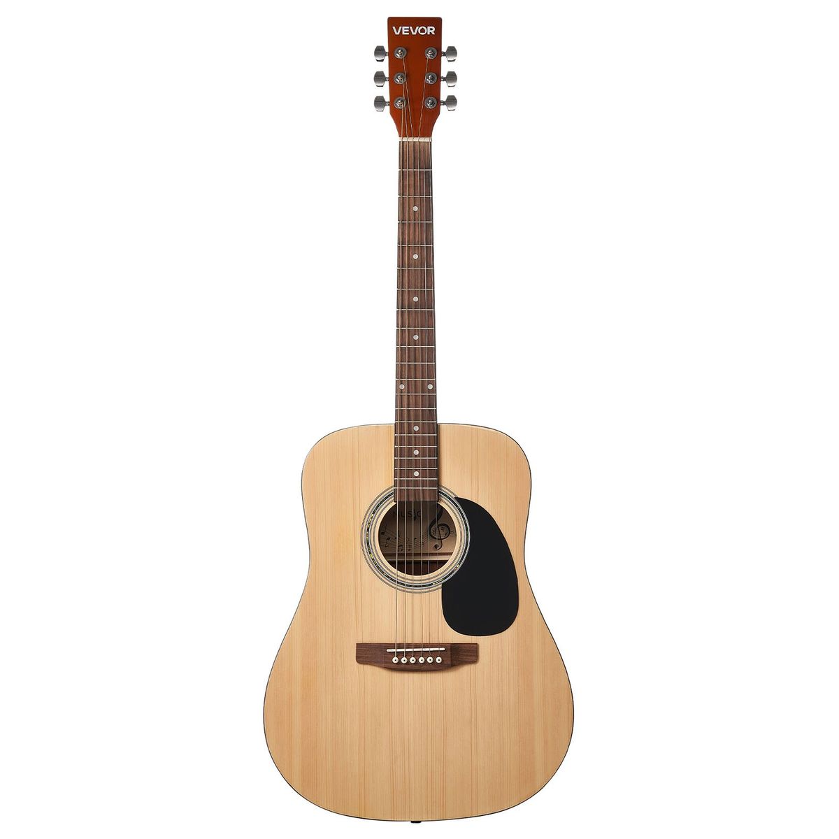 Dreadnought Acoustic Guitar, 41 In, 6-String Natural Solid Spruce Top Guitar, Beginner Bundle With Gig Bag, Tuner, Strap, Strings, Picks, Capo, Rosewood Fingerboard, For Adults Taller Players_maomaolike.com