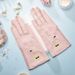 Sunscreen gloves ladies spring and summer thin section with two fingers riding travel sweat-absorbing breathable non-slip cute bear gloves_maomaolike.com