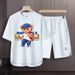 Men's Clothing 2024 Waffle Casual Summer Suit Men's Loose Teen Short sleeved T shirt Shorts Handsome Two piece Suit_maomaolike.com