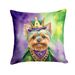 Yorkshire Terrier King Of Mardi Gras Throw Pillow Machine Washable, Indoor Outdoor Decorative Pillow For Couch, Bed Or Patio, 18Hx18W_maomaolike.com
