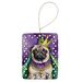Pug King Of Mardi Gras Porcelain Ornament Christmas Tree Hanging Decorations For Home Christmas Holiday, Rectangle, Gift, Multicolor_maomaolike.com
