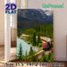 Mountain Railway Scenery Painting Poster, Vivid Riverside Forest & Snow-capped Mountain Scene Poster, Infuses Serene Natural Ambiance, Suitable For_maomaolike.com