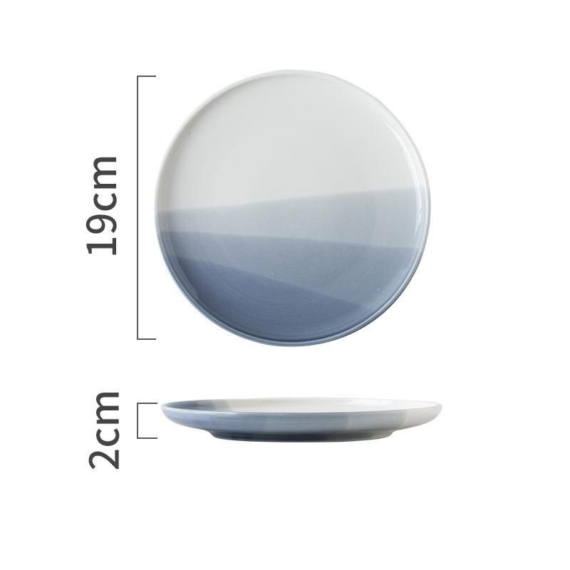 European Creative Ceramic Steak Western Tableware Pasta Household Round Dish Breakfast Cake Plate_maomaolike.com