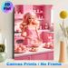 Doll Baking In Pink Kitchen Painting Poster, Vibrant Pink-toned Whimsical Kitchen Scene Poster, Charming Sweet Baking Design Ideal For Bedroom, Living_maomaolike.com