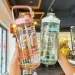 2L Portable Large Capacity Plastic Straw Water Cup Drink Bottle With Time Marker For Outdoor Sports Fitness_maomaolike.com