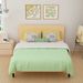 Queen Size Wood Slat Bed Frame 800 Lbs Capacity With PU Leather Headboard_maomaolike.com
