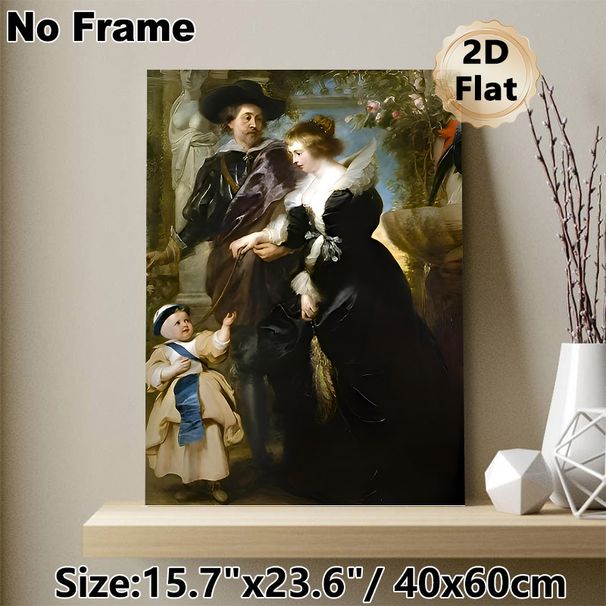 Vintage Aristocratic Family Portrait Painting Poster, Rich-toned Classical Art Poster, Elegant Historical Artwork Ideal For Living Room, Study And_maomaolike.com