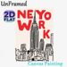 New York City Skyline Painting Poster, Bold Red Lettering & Hand-drawn Line Art Poster, Chic Urban Decor Ideal For Living Room, Office, Bedroom_maomaolike.com