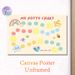 Potty Chart Painting Poster, Watercolor Cute Cartoon Style Poster, Cheerful Playful Design To Track Potty Training Progress, Ideal For Bathroom_maomaolike.com
