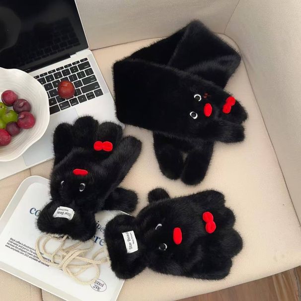 2025 New Cute Penguin For Women, Winter Student Cycling Windproof Thickened Warm Couple Style Cotton Gloves_maomaolike.com