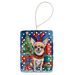 Chihuahua Christmas Reindeer Porcelain Ornament Christmas Tree Hanging Decorations For Home Christmas Holiday, Rectangle, Gift, Multicolor_maomaolike.com
