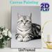 American Shorthair Cat Painting Poster, Realistic Photographic Style Poster, Lifelike Black-silver Tabby Cat With Gentle Gaze, Elegant Wall Decor For_maomaolike.com