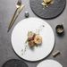 Solid Color Rock Pattern Ceramic Western Flat Round Cake Steak Japanese Restaurant Plate_maomaolike.com
